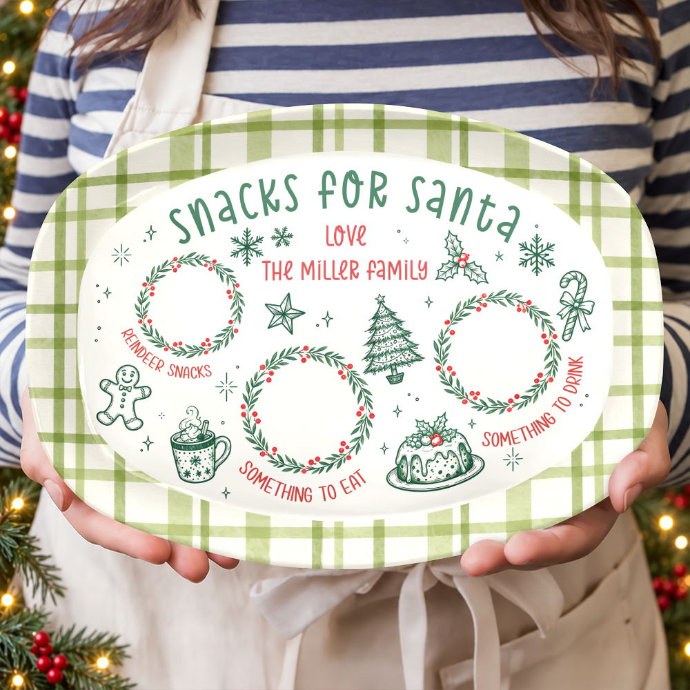 Personalized Snack For Santa Platter, Gift for Christmas TH10 171331