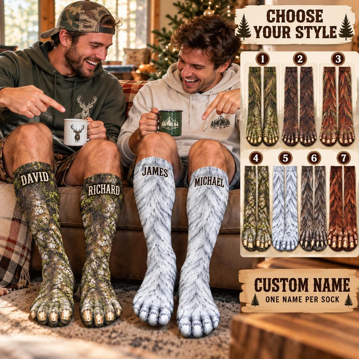 Personalized Name Funny Bigfoot 3D Animal Feet Socks – Gag Gift For Friend LM32 670669