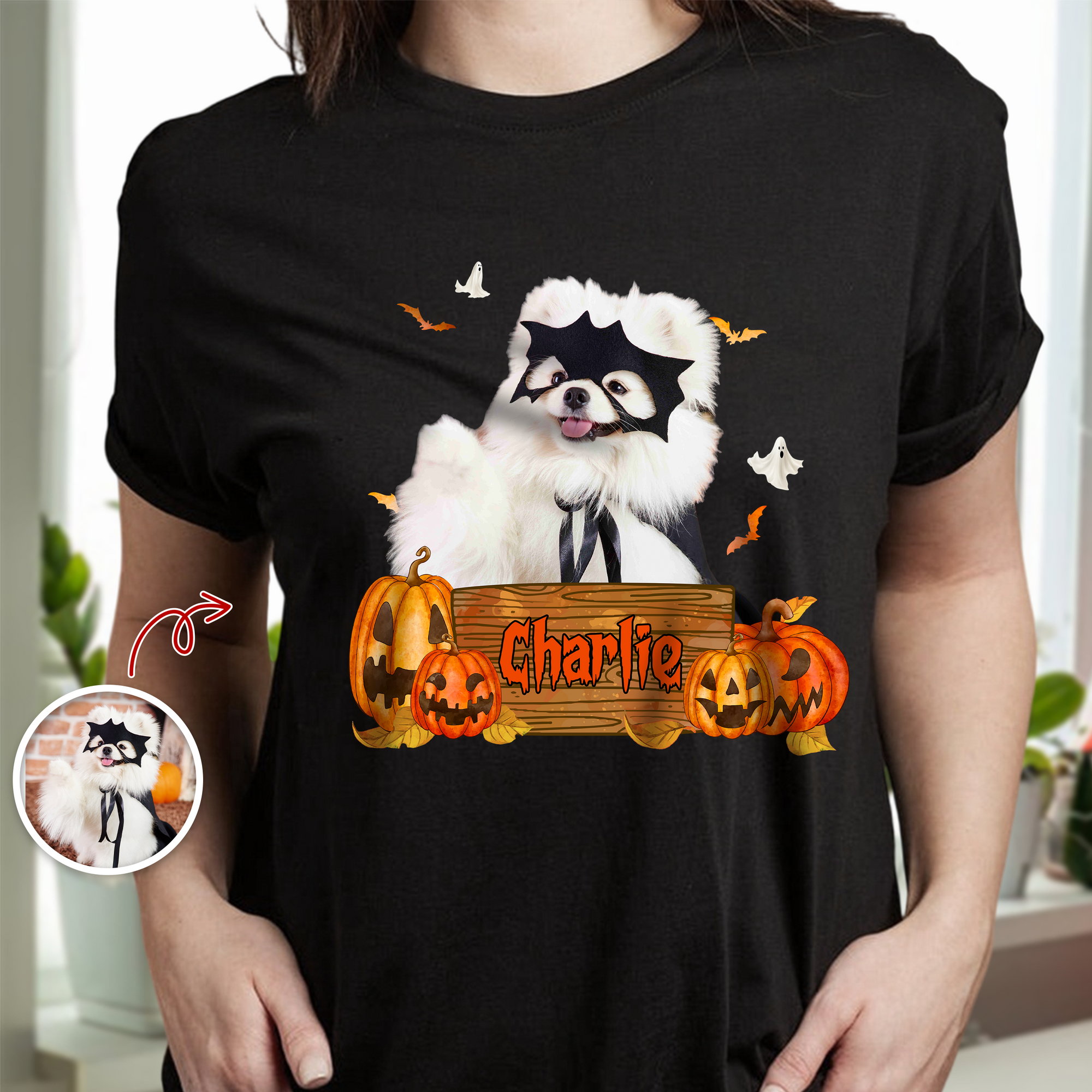 Custom Dog Cat Photo Halloween Witch Dark Shirt HO82 894996
