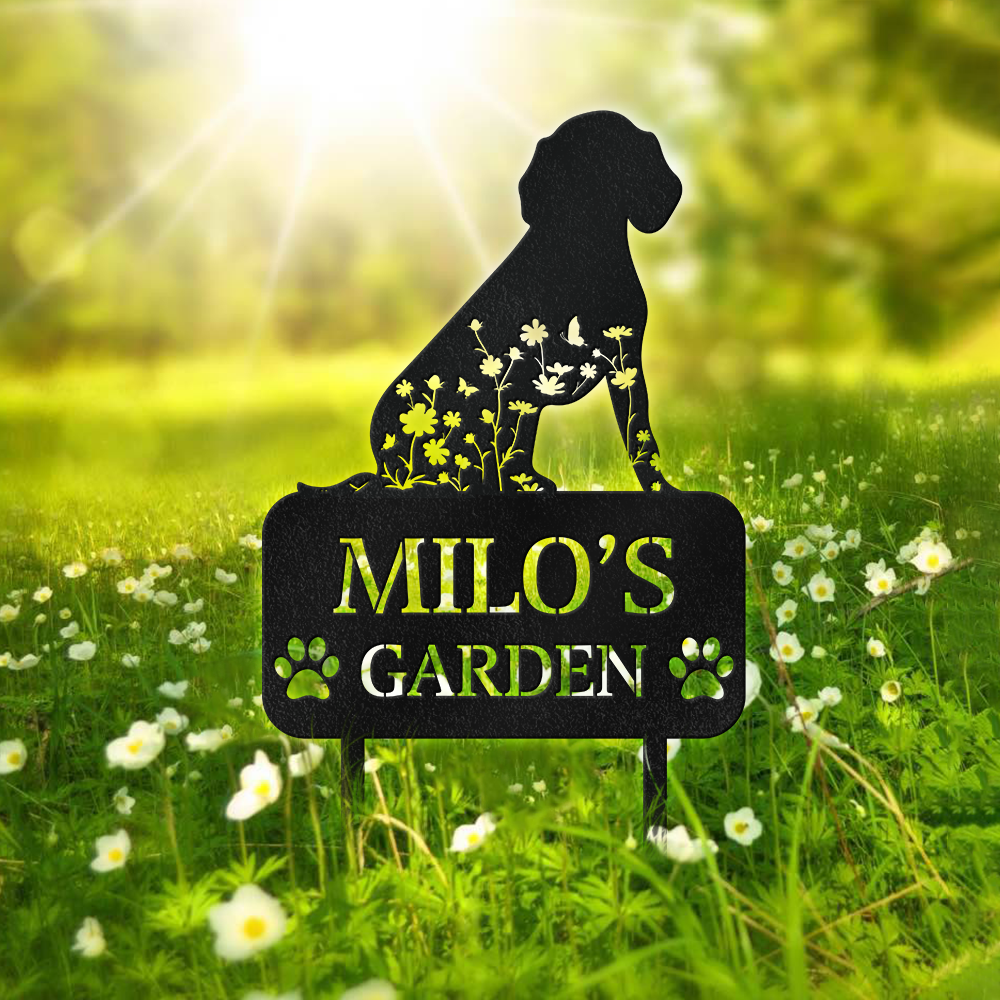 Custom Name Dog Garden Grave Marker - Personalized Pet Memorial Garden Stake HO82 902184