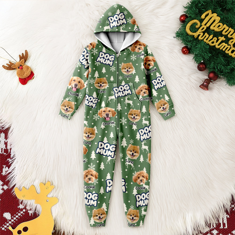 Personalized Dog Cat Face Dad Mom Christmas Onesie Pajamas For Pet Lovers HO82 904066