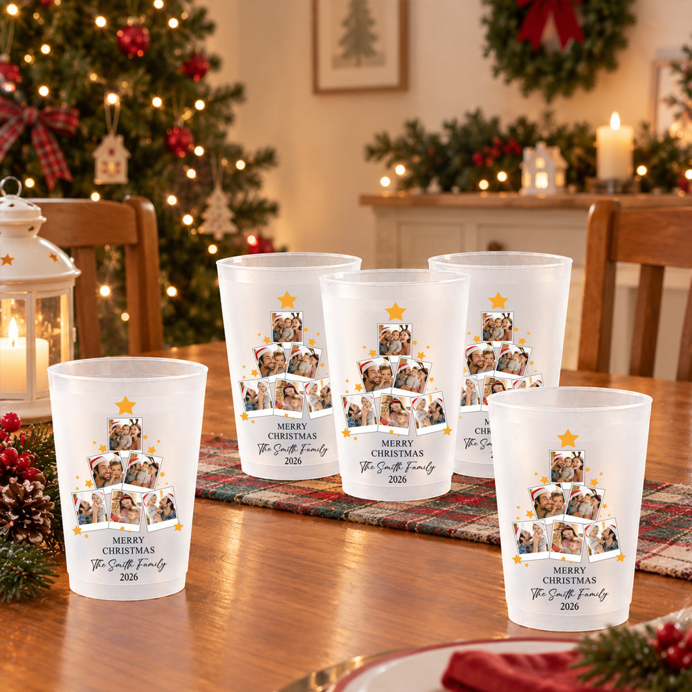 Custom Family Photo Merry Christmas Cups Family Party Gift HA75 919592