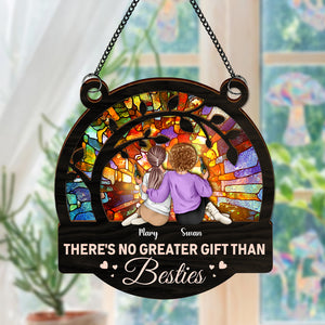 Sisters Forever Christmas Gift For Besties, Sisters Window Hanging Suncatcher Ornament Personalized Gift HO82 893016