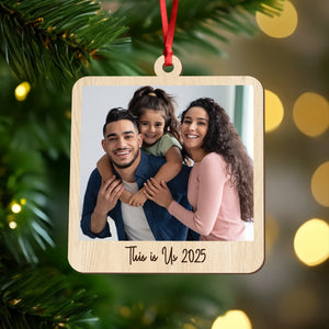 Custom Family Photo Keepsake 2025 Christmas Gift Wooden Ornament LM32 897335