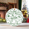 Personalized Names Merry And Married Ceramic Ornament, Custom First Christmas Married Ornament, Wedding Keepsake, Christmas Gift HA75 921984