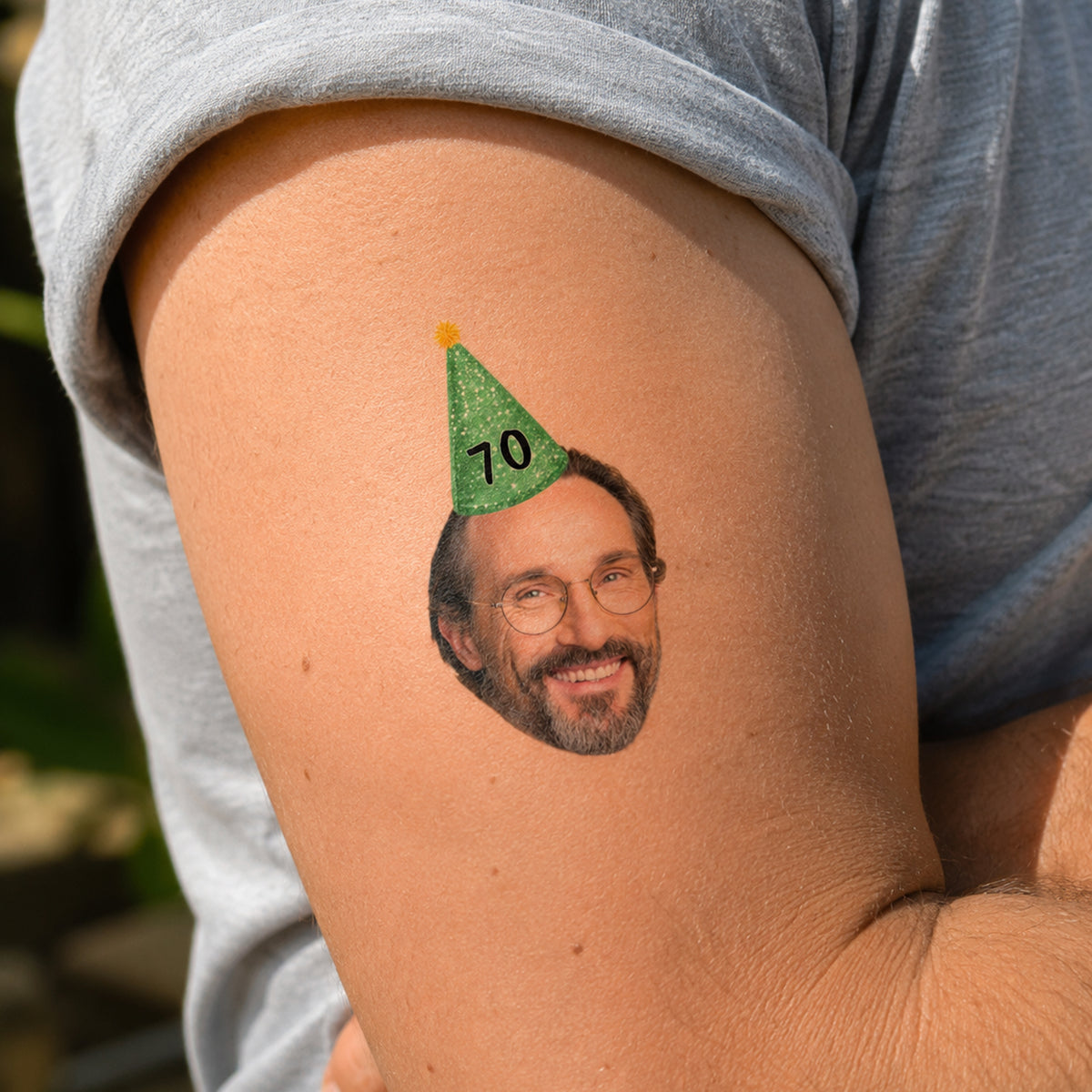 Custom Face Temporary Tattoos With Party Hat, Personalized Birthday Favor TH10 170587