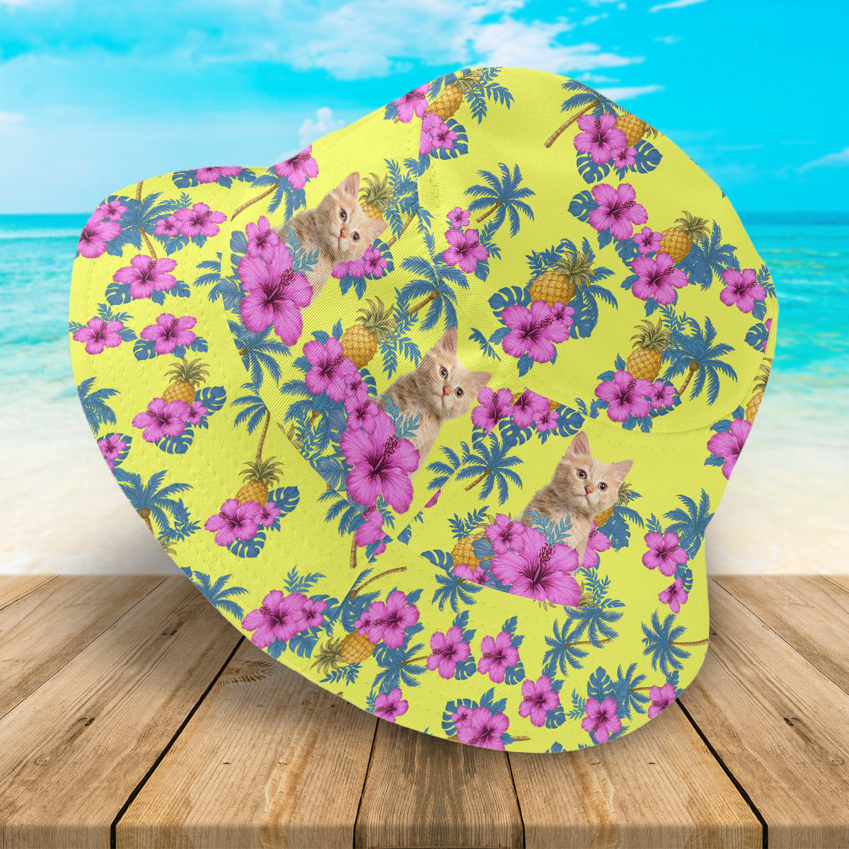 Custom Pet Photo Tropical Vibe Family Bucket Hat HA75 892596