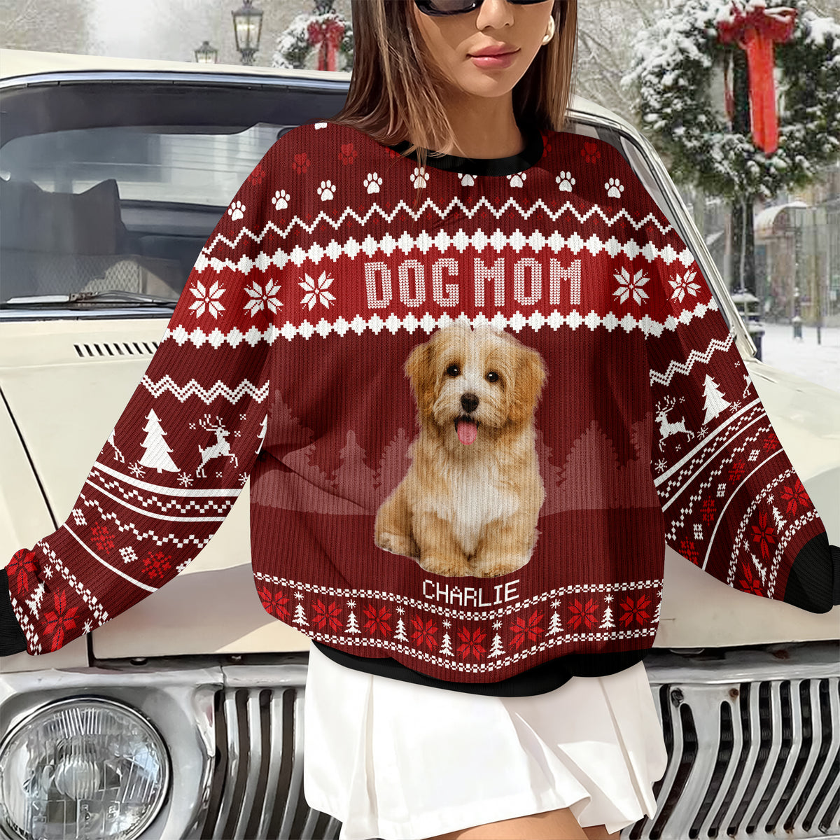 Custom Photo Dog Dad Dog Mom Ugly Sweater HA75 892916