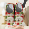 Custom Dog Photo Flannel Patten Slipper Xmas Gift For Dog Lovers CH07 896270