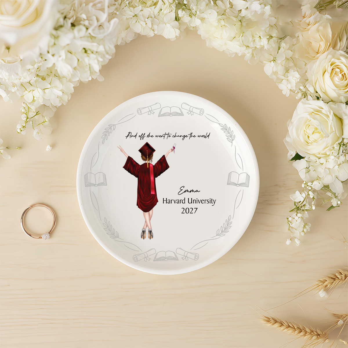 Personalized A Sweet Ending To A New Beginning Jewelry Dish Gift For Graduates LM32 899189