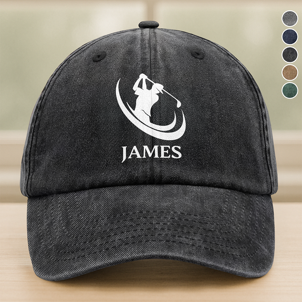 Personalized Custom Name Washed Denim Baseball Cap For Golf Lover TH10 898147