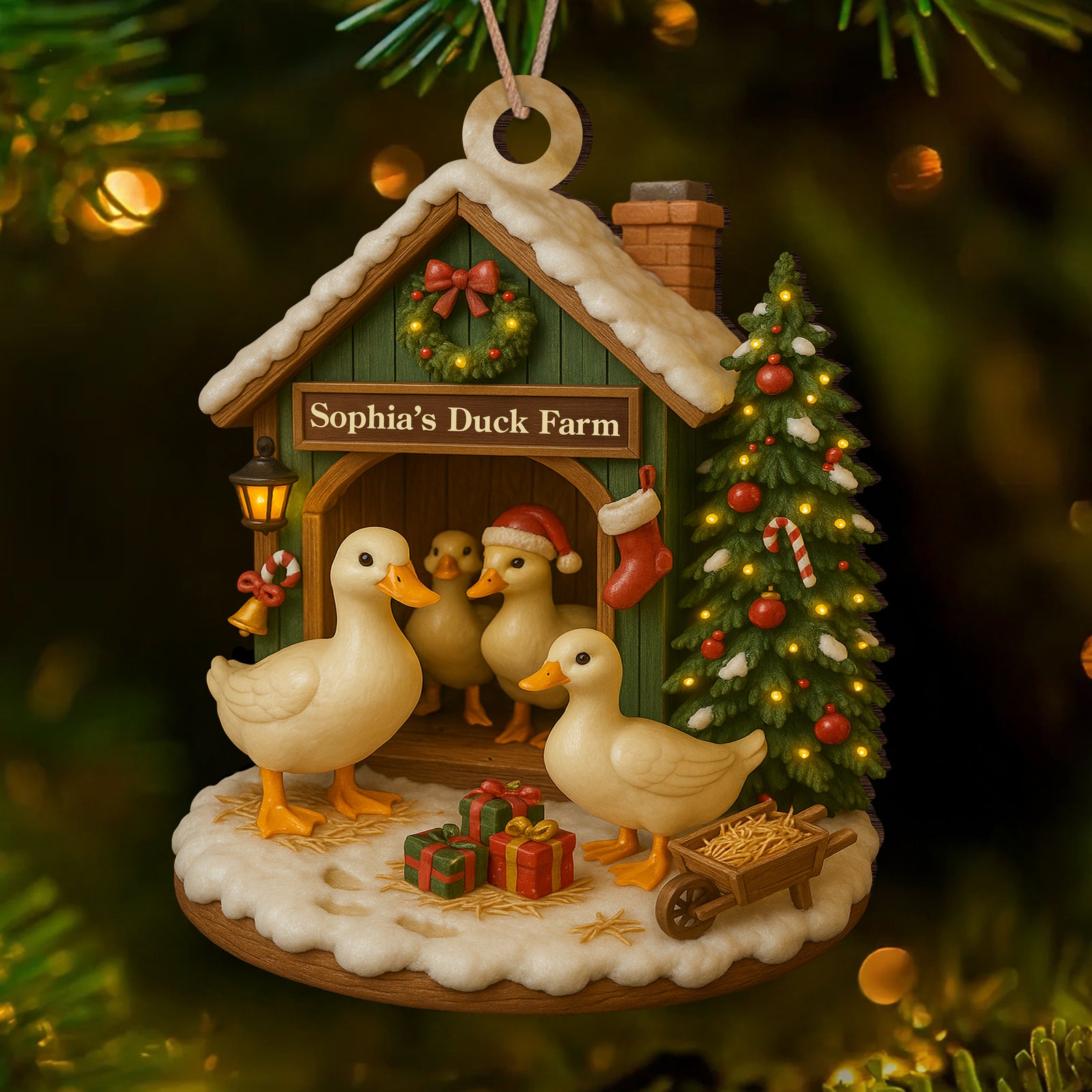 Custom Name Duck Farm Wood Ornament – Personalized Christmas Gifts for Women & Men LM32 895615