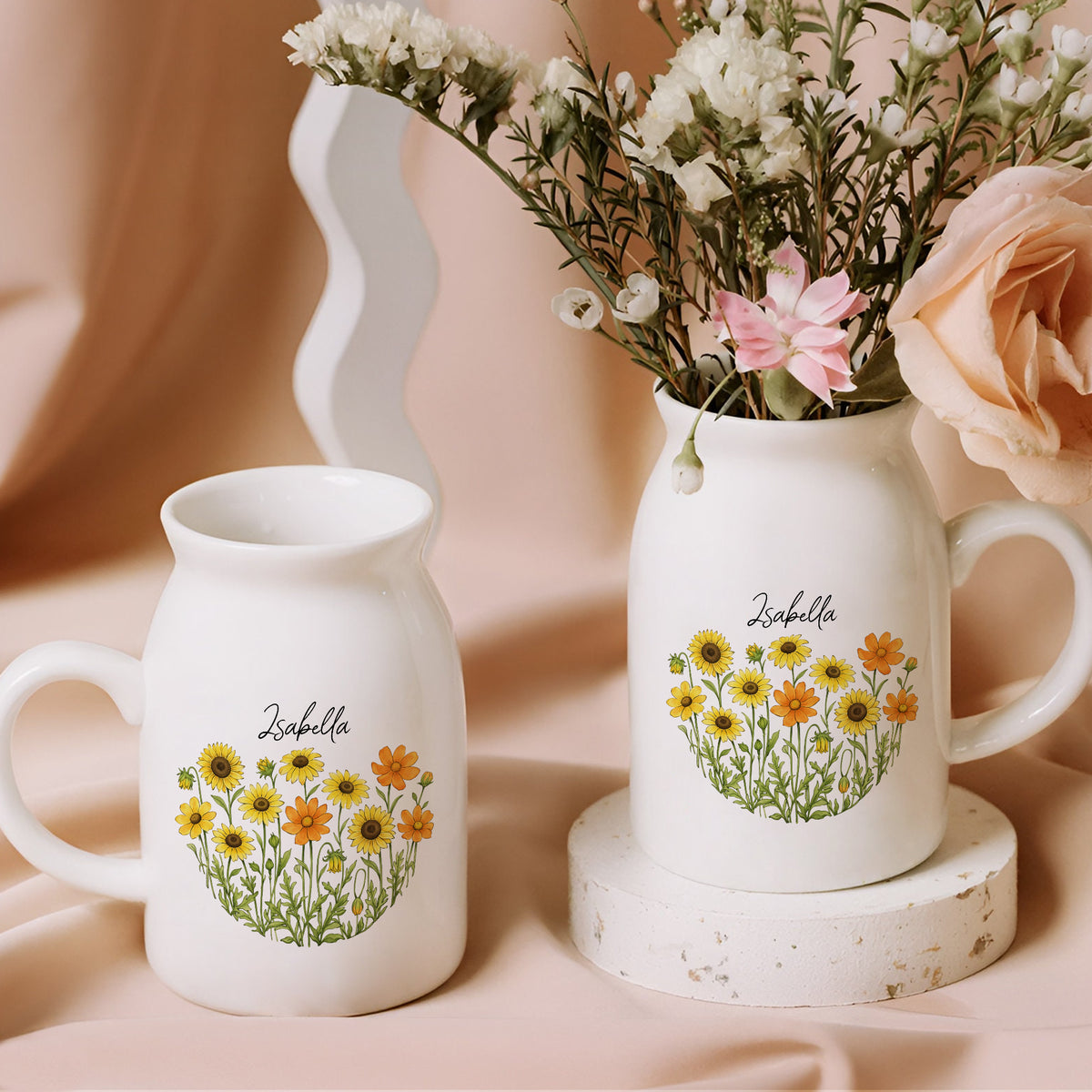 Personalized Floral Name Flower Vase Gift For Her CH07 911202