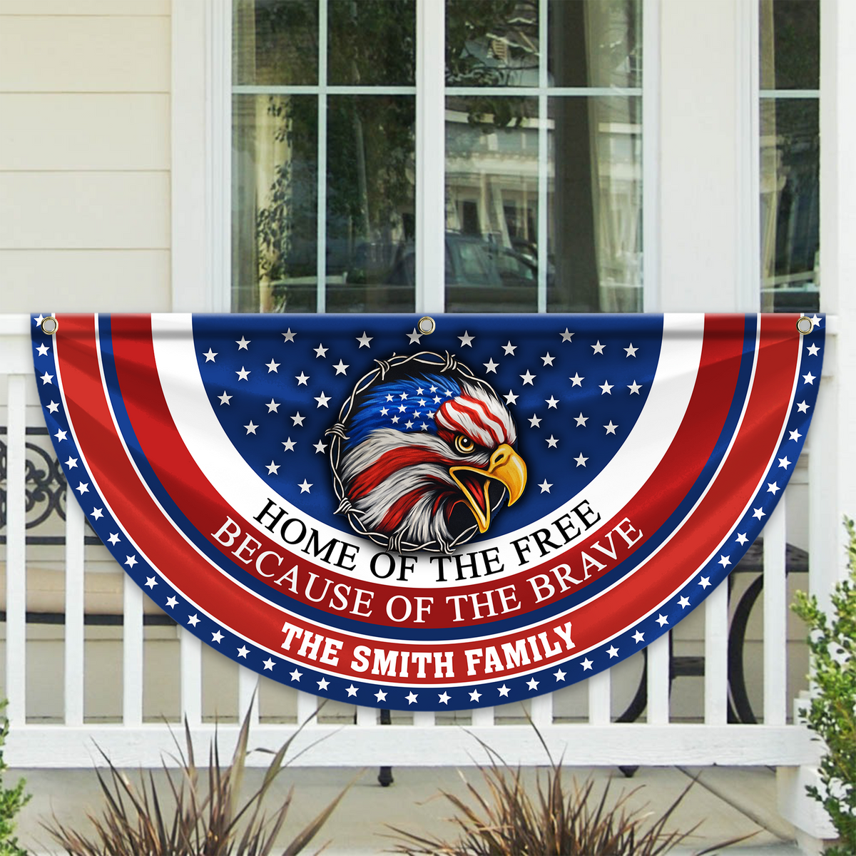 Custom Family Name Home Of The Free Because Of The Brave Non-Pleated Fan Flag CH07 910180
