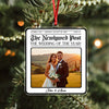 Custom Photo The Newspaper Newlywed Post Acrylic Ornament Christmas Gift For Couples, Husband, Wife HO82 894832