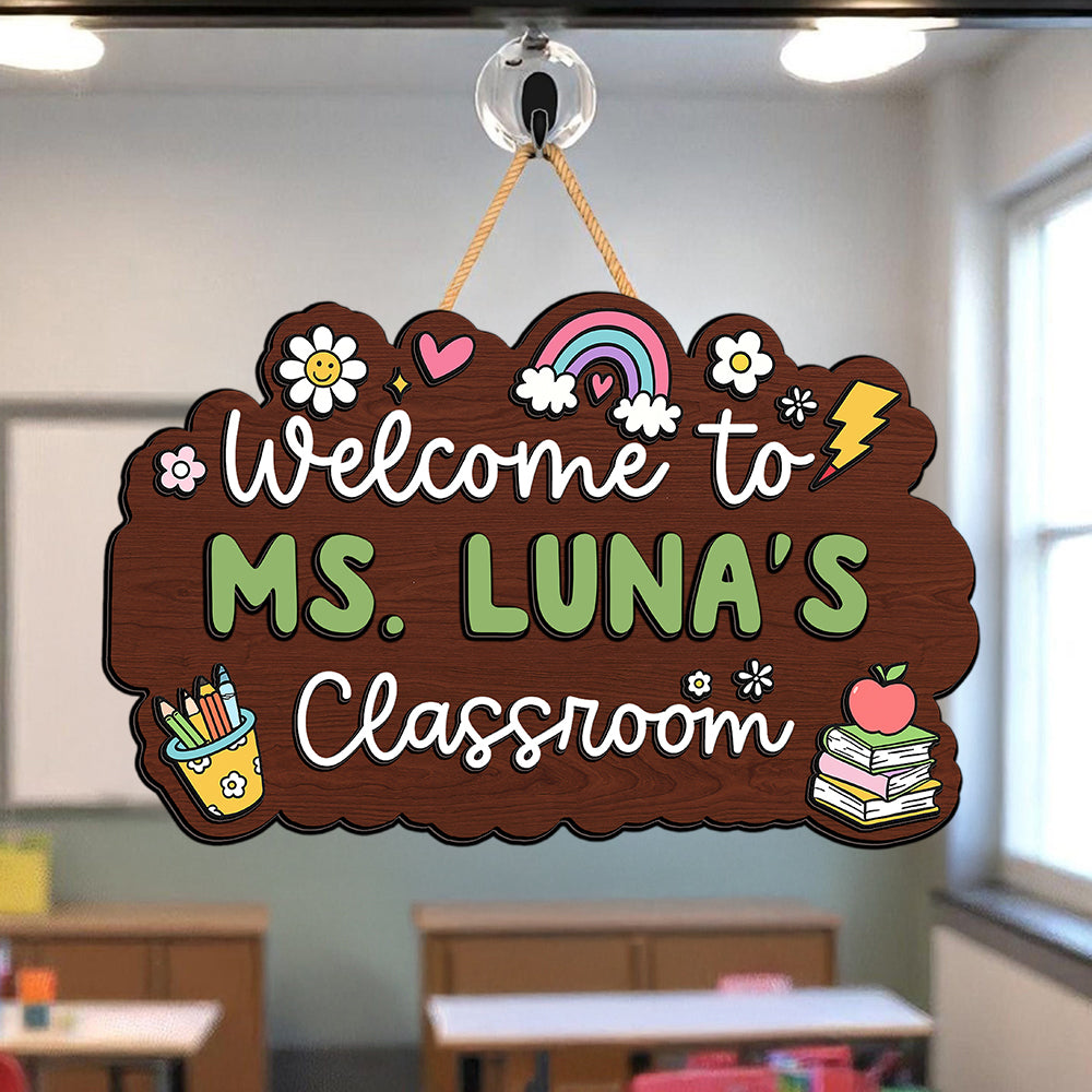 Welcome To Classroom Personalized Door Sign Gift For Teacher HO82 894294