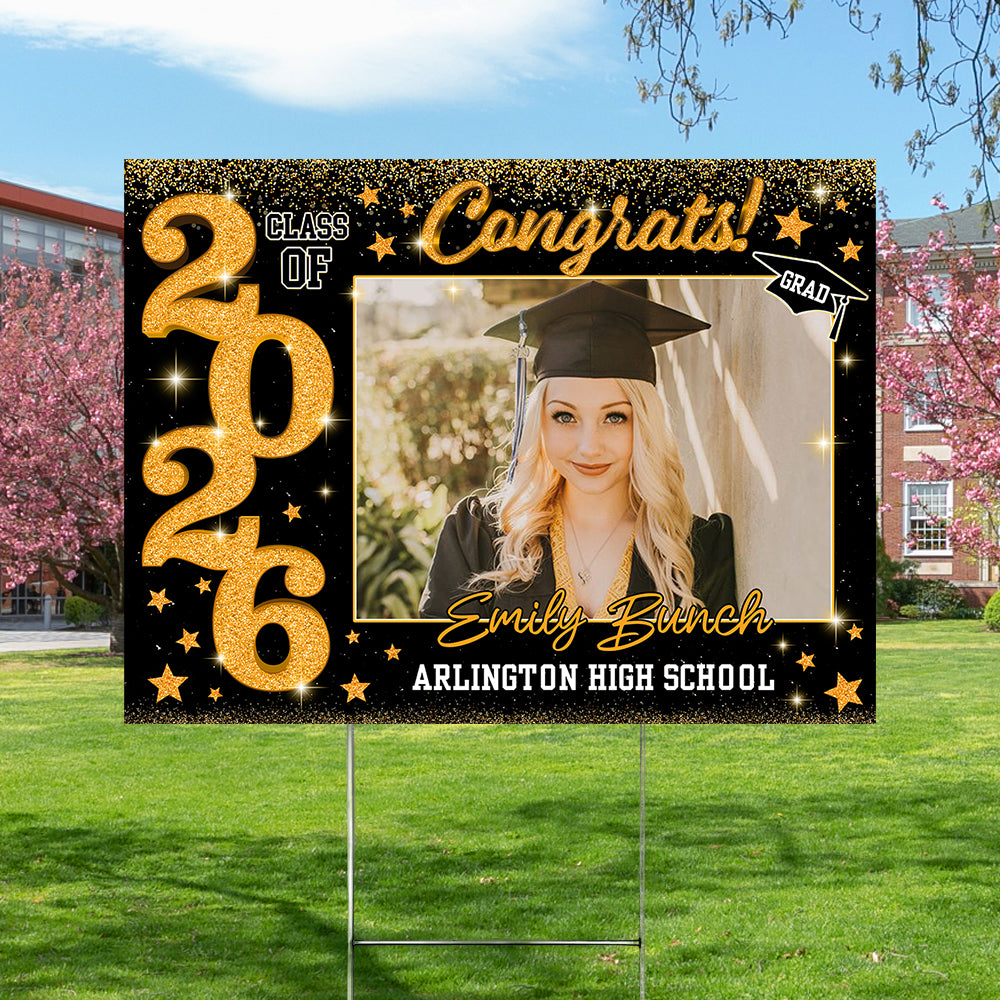 Custom Photo Class of 2026 Graduation Yard Sign CH07 910744