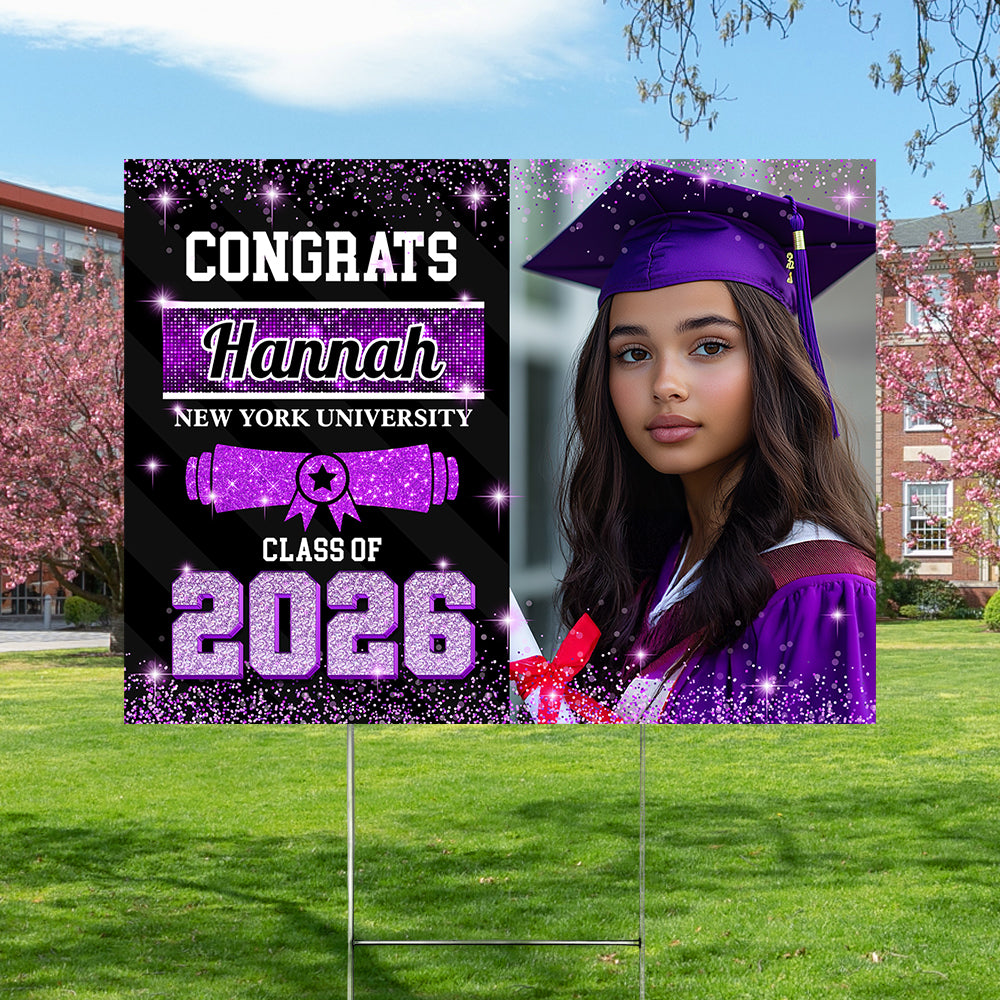 Custom Photo Congrats Class of 2026 Graduation Yard Sign CH07 910734
