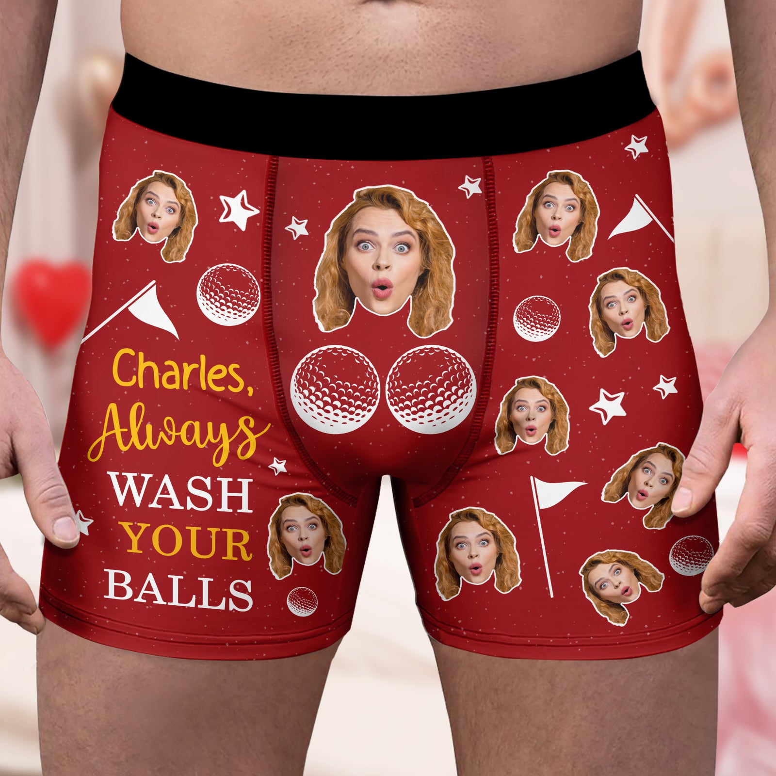 Custom Photo and Name Always Wash Your Balls Personalized Men's Boxer Briefs Valentine's Day For Golfers HA75 898738