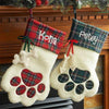 Custom Name Plaid Christmas Paw Stocking HO82 900526