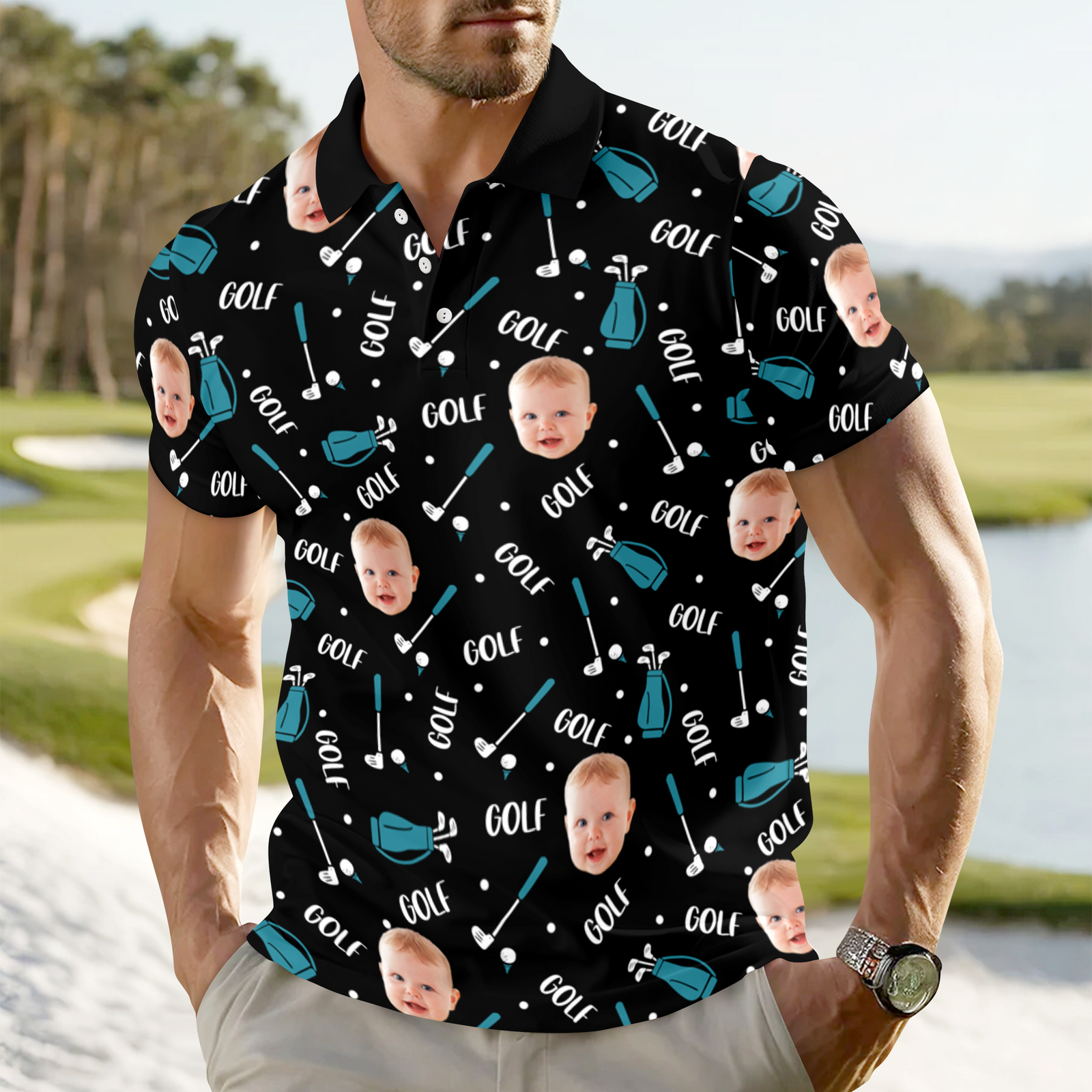 Custom Face Photo Golf Polo Shirt Gift For Golf Lover HO82 900812