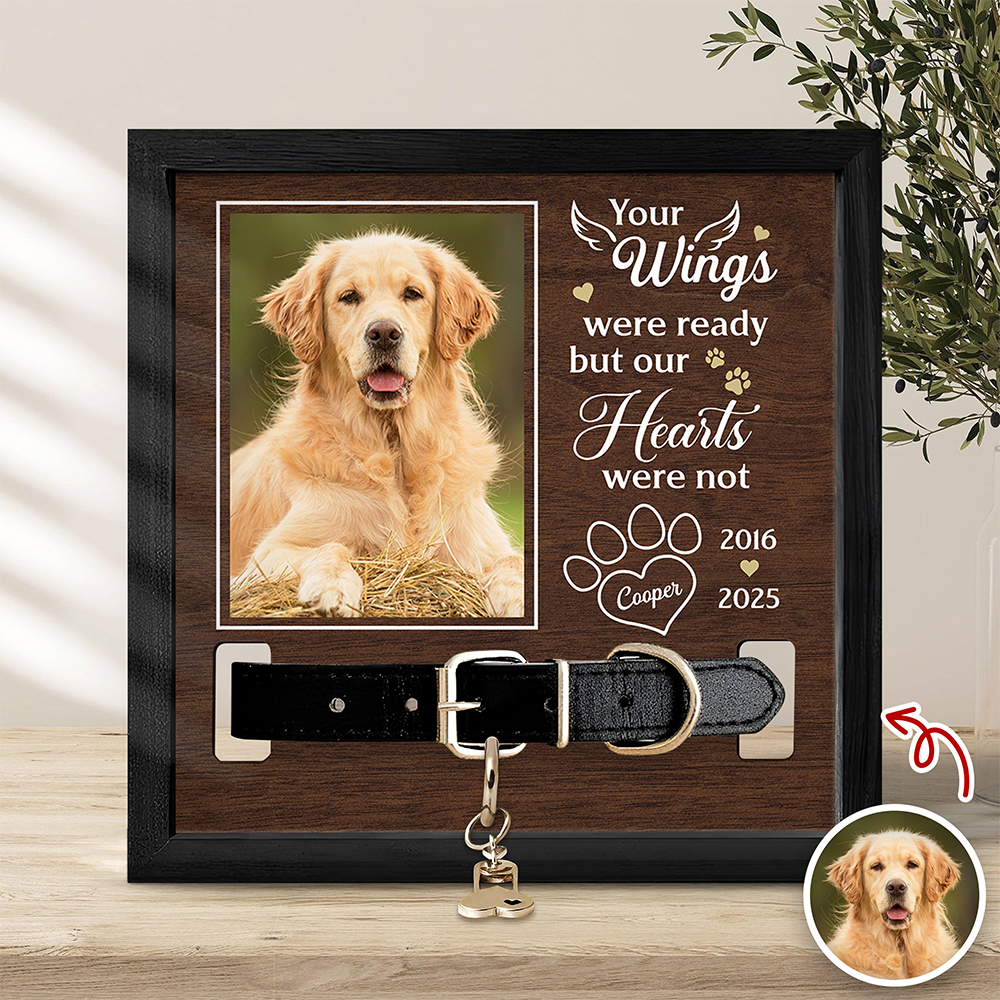 Custom Photo I Loved You Whole Life Memorial Dog Cat Square Collar Frame HA75 892818