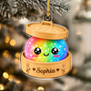 Custom Name Glitter Squishy Dumpling Acrylic Ornament, Personalized Food Lover Keepsake HO82 903646