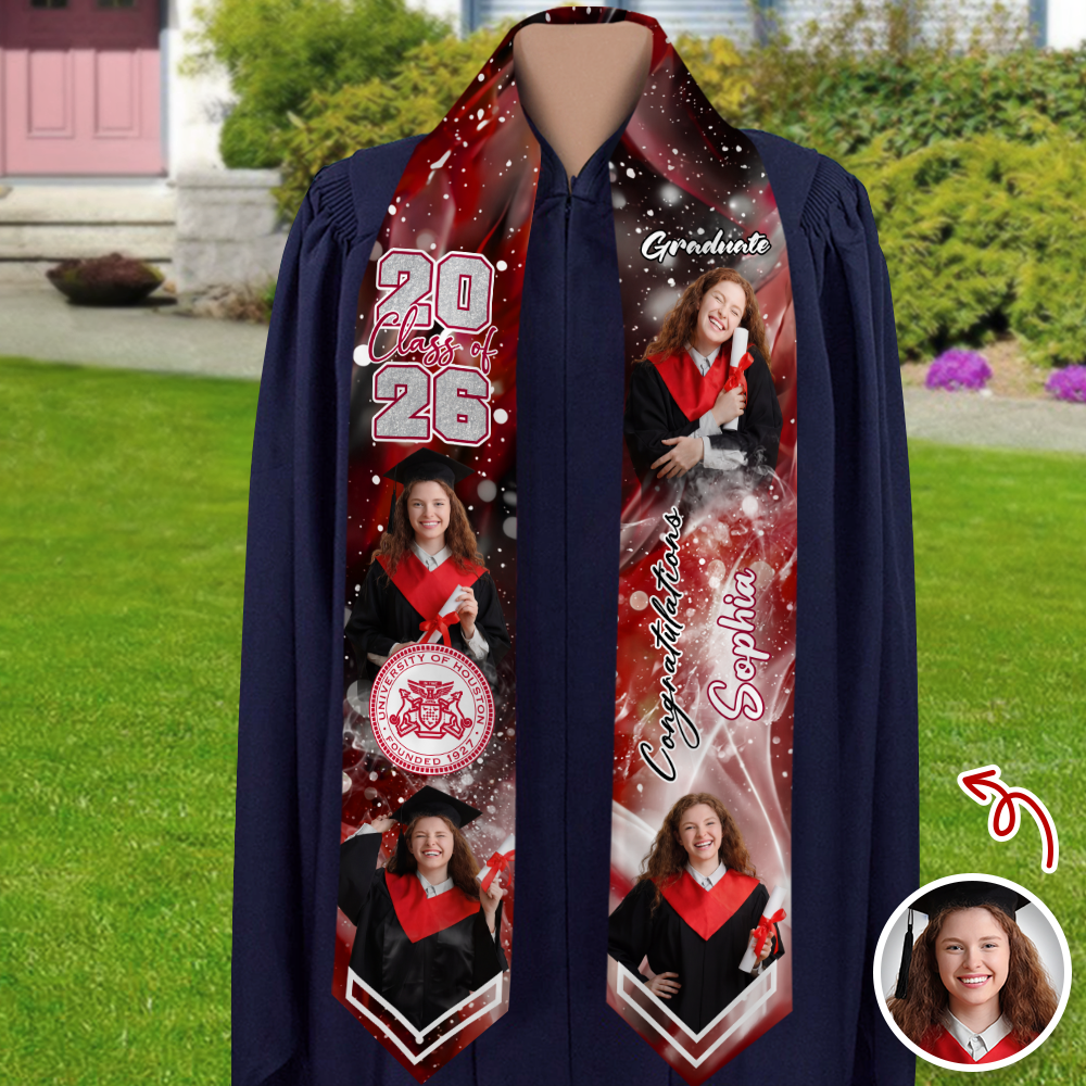 Custom Photo Graduation Stoles Class of 2026 Sash CH07 910084