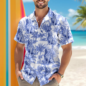 Custom Dog Breeds Chinoiserie Toile De Jouy Style Personalized Hawaiian Shirt HA75 892544