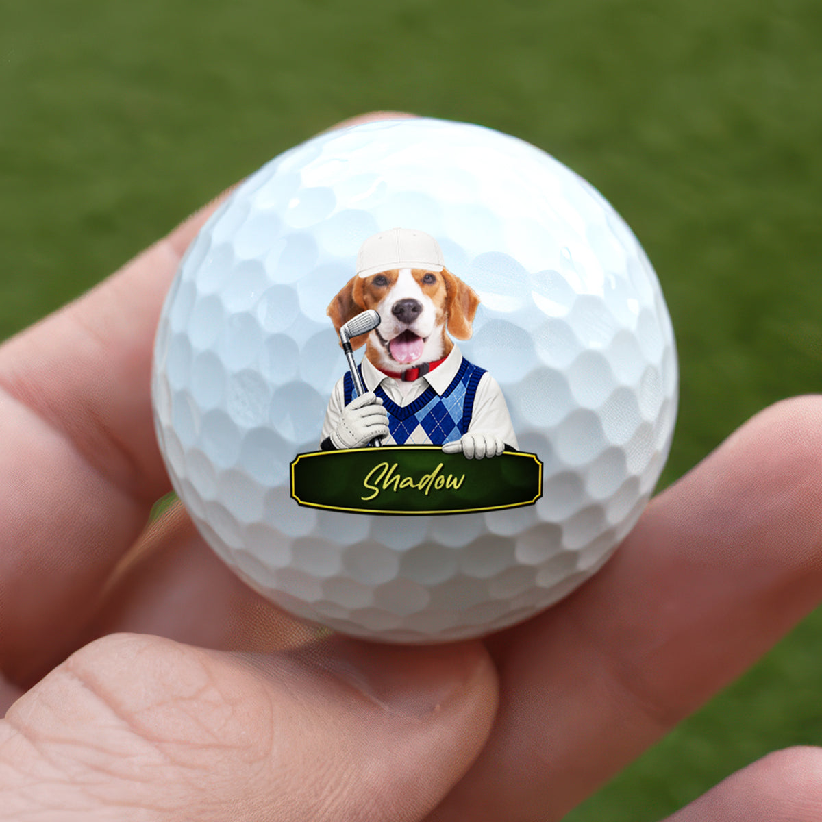 Custom Cute Cartoon Pet Character Photo With Name Golf Ball TH10 169781
