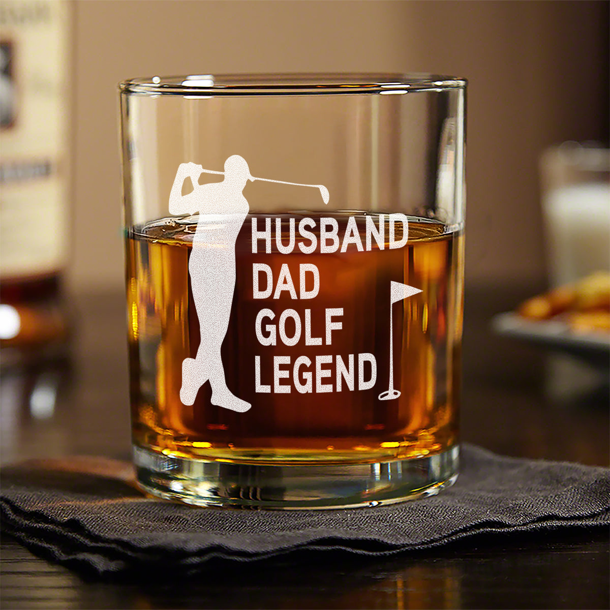 Custom Name Husband Dad Papa Golf Legend For Golfers - Personalized Engraved Whiskey Glass HO82 900908