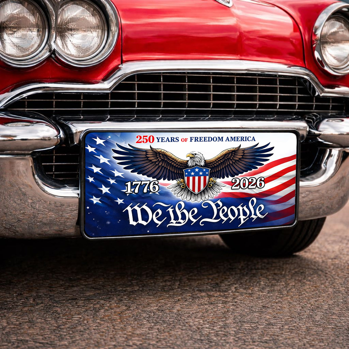 Personalized 250th Anniversary 1776-2026 USA Eagle License Plate HO82 902044