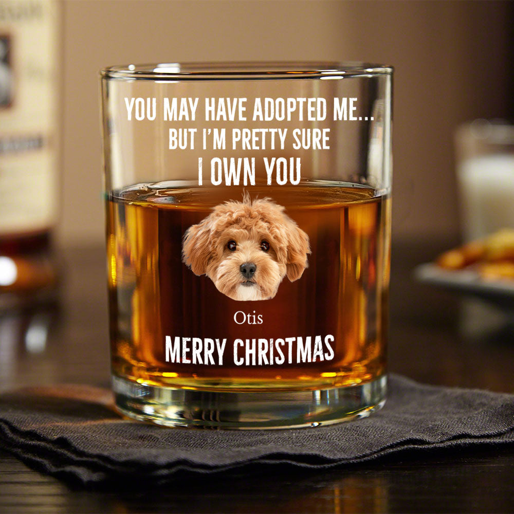 Custom Photo I'm Pretty Sure I Own You Personalized Whiskey Glass For Dog Lover LM32 895073