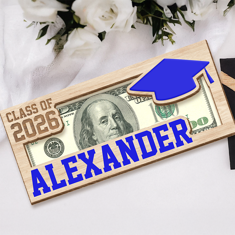 Custom Name Class of 2026 Graduation Wood Money Holder TH10 169095