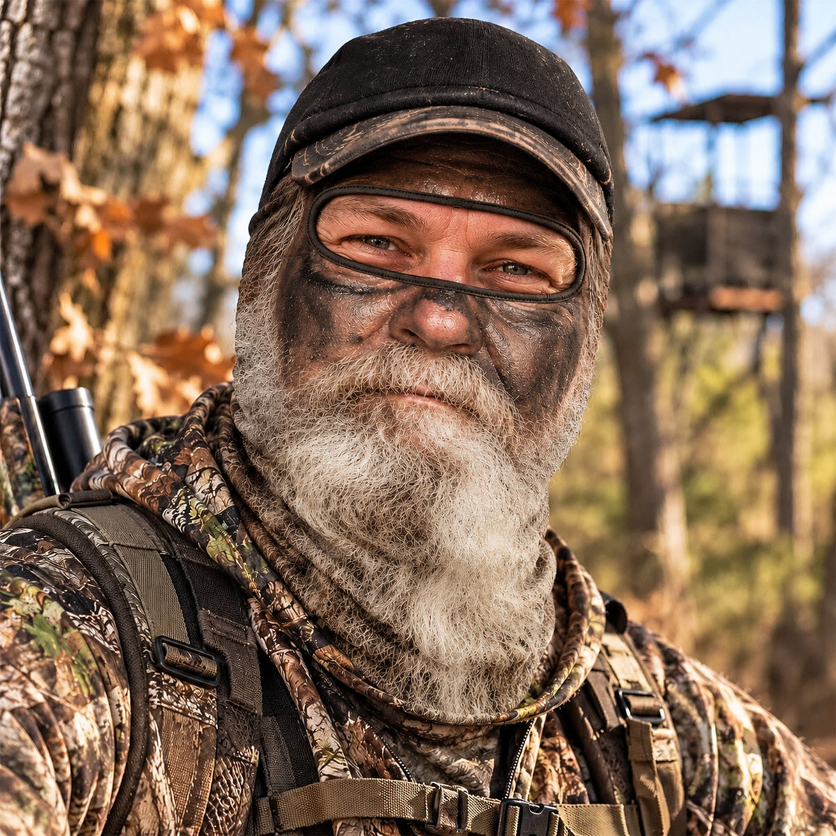 Funny Face Camo Hunting Ski Mask, 3D Beard Design Funny Gift HA75 919574