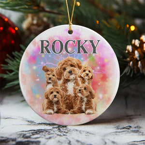 Custom Dog Photo and Name Retro Ceramic Ornament For Dog Lovers LM32 891967