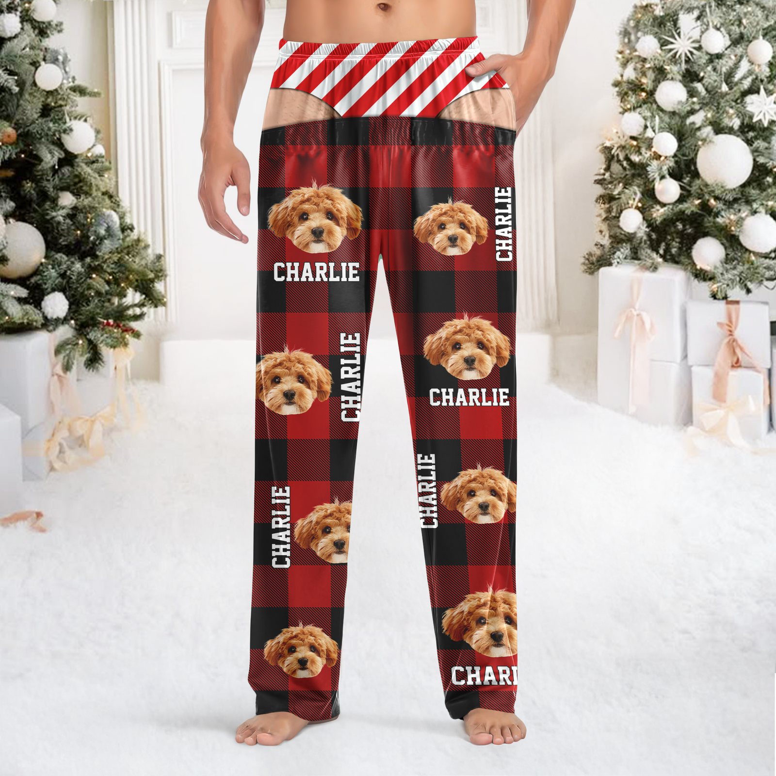 Custom Pet Photo Funny Sweatpants Christmas Birthday Gifts For Husband, Son, Grandson, Brother, Grandpa, Dad TH10 170671