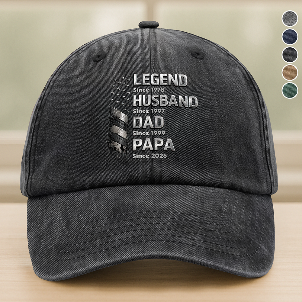 Personalized America Since 1776 Legend Husband Dad Since Washed Denim Baseball Cap TH10 169629