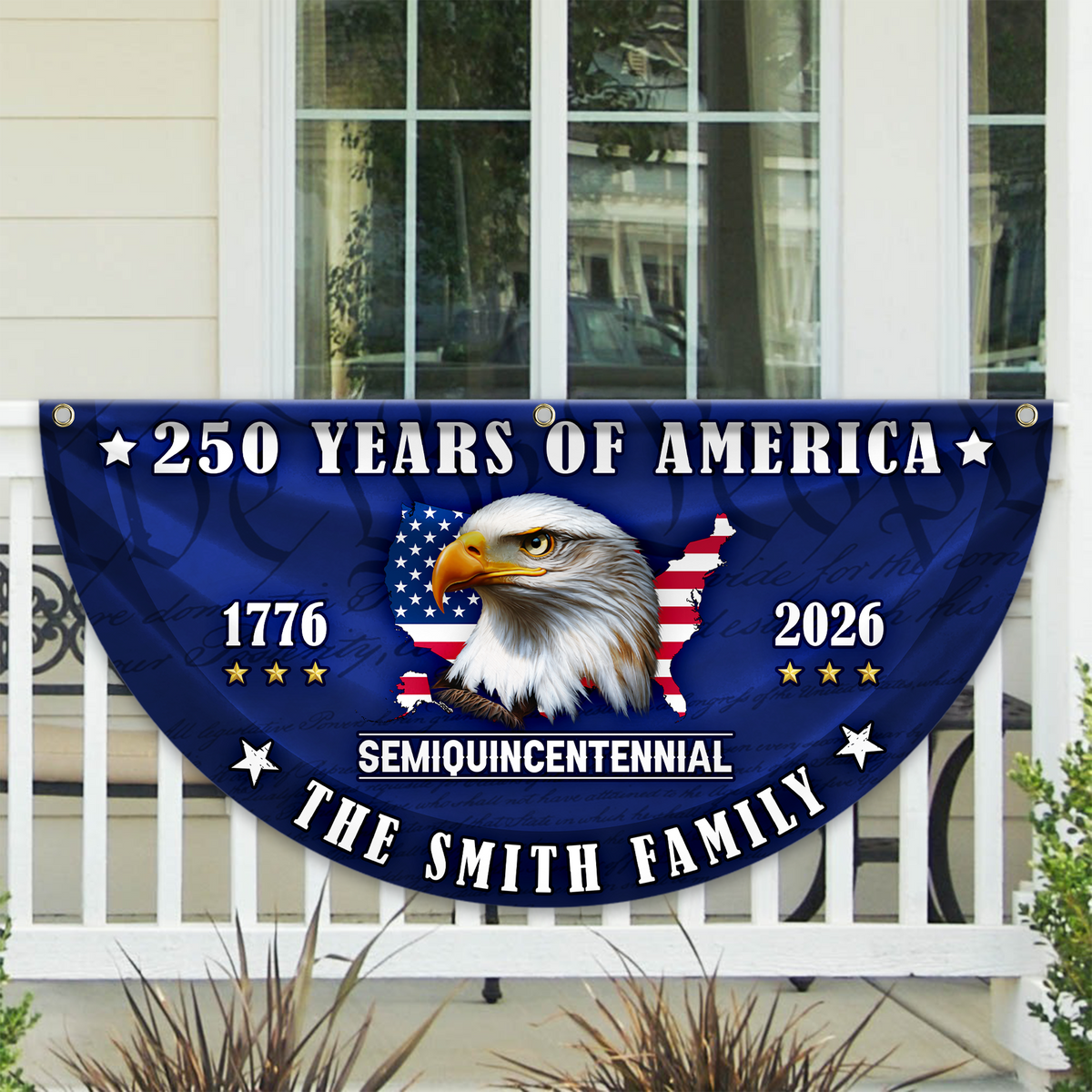 Custom Name 250 Years of America Flag Non-Pleated Fan Flag CH07 910578