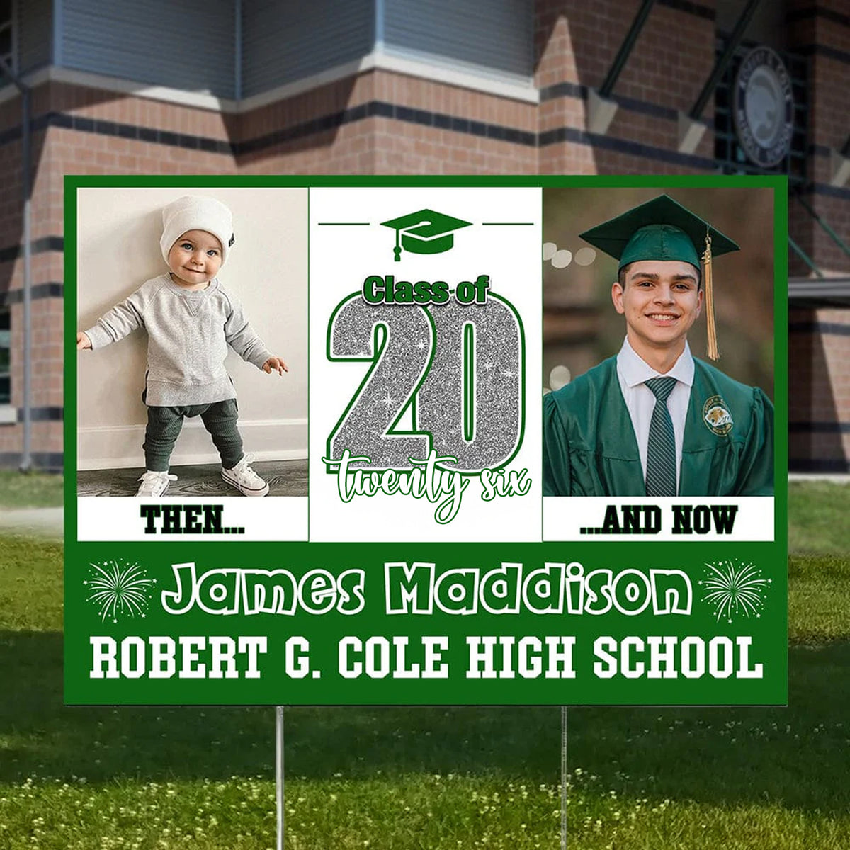 Custom Photo Let's Make Memories All Grown Up Class Of 2025 Graduation Yard Sign HO82 893466