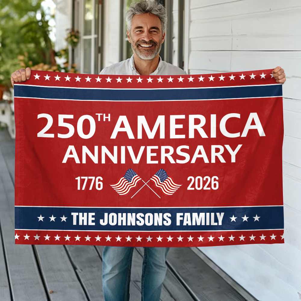 Custom Family Name 250th Anniversary 1776-2026 America Banner House Flag HA75 920342