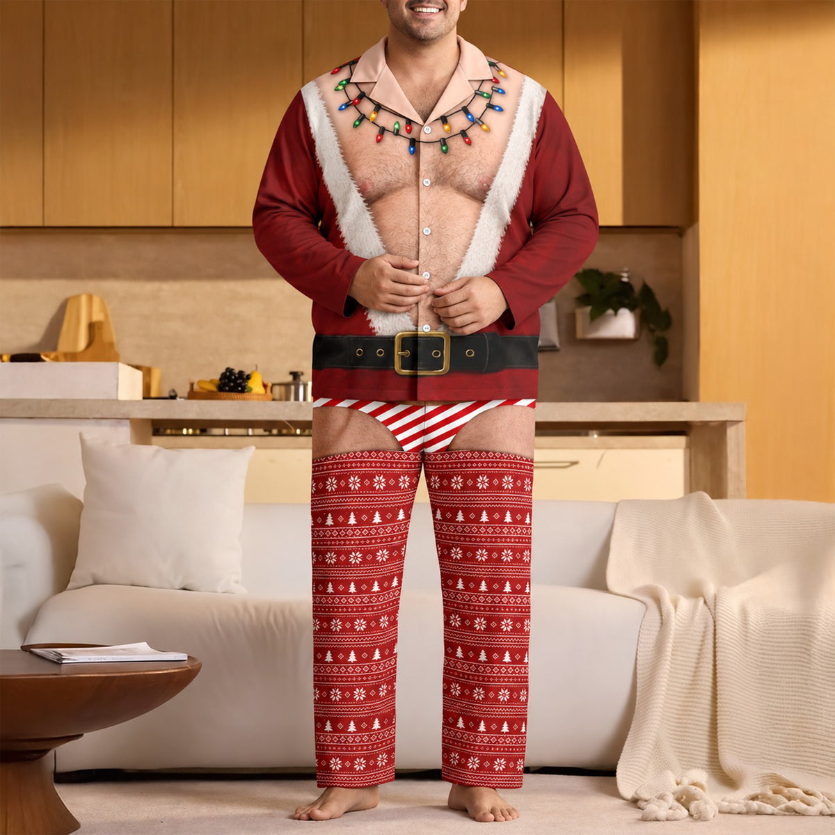 Personalized Funny Christmas Body Illusion Pajamas Novelty Holiday Gift for Men & Women TH10 171195