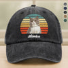 Custom Photo Cat Vintage Retro Washed Denim Baseball Cap HA75 897232