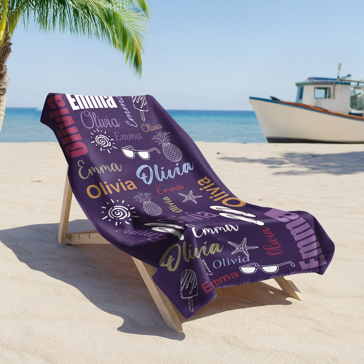 Custom Multi-Color Name Summery Beach Towels Summer Gift For Family, Friends HO82 893938