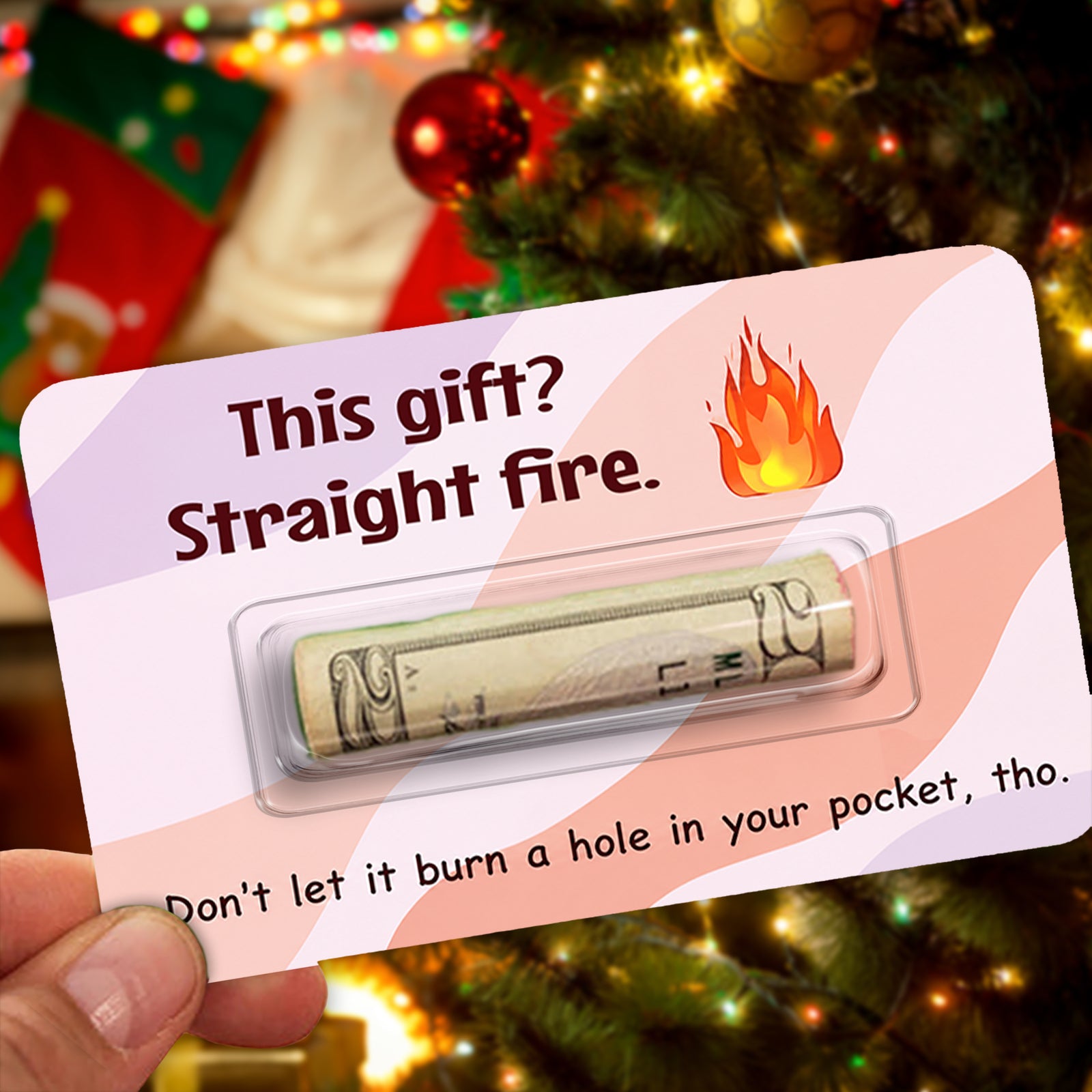 Personalized Funny Christmas Money Holder Card, Holiday Cash Gift For Family , Best Friends CH07 180484