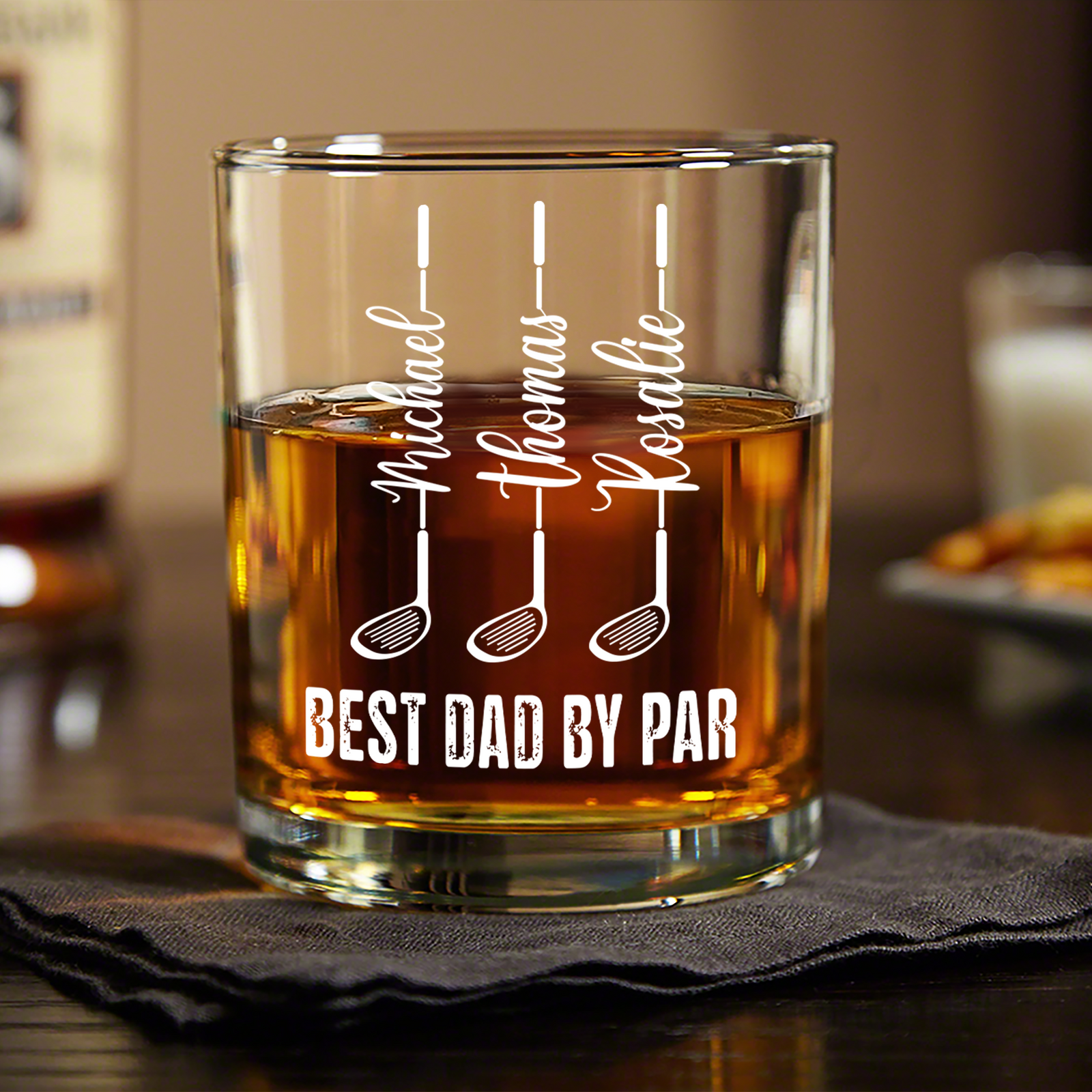 Personalized Best Dad by Par Whiskey Glass Gift For Father's Day HA75 921268