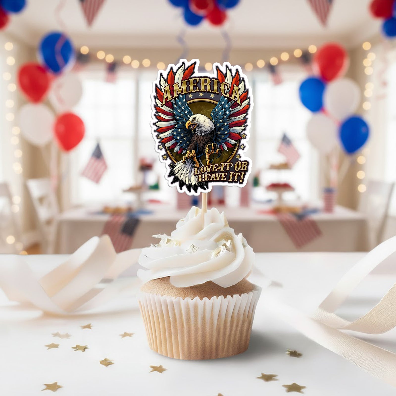 America Eagle Love It Or Leave It Cupcake Topper HA75 898842