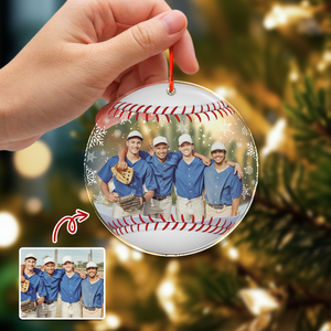 Custom Photo Baseball Team Softball Team Christmas Acrylic Ornament Gift HA75 897140