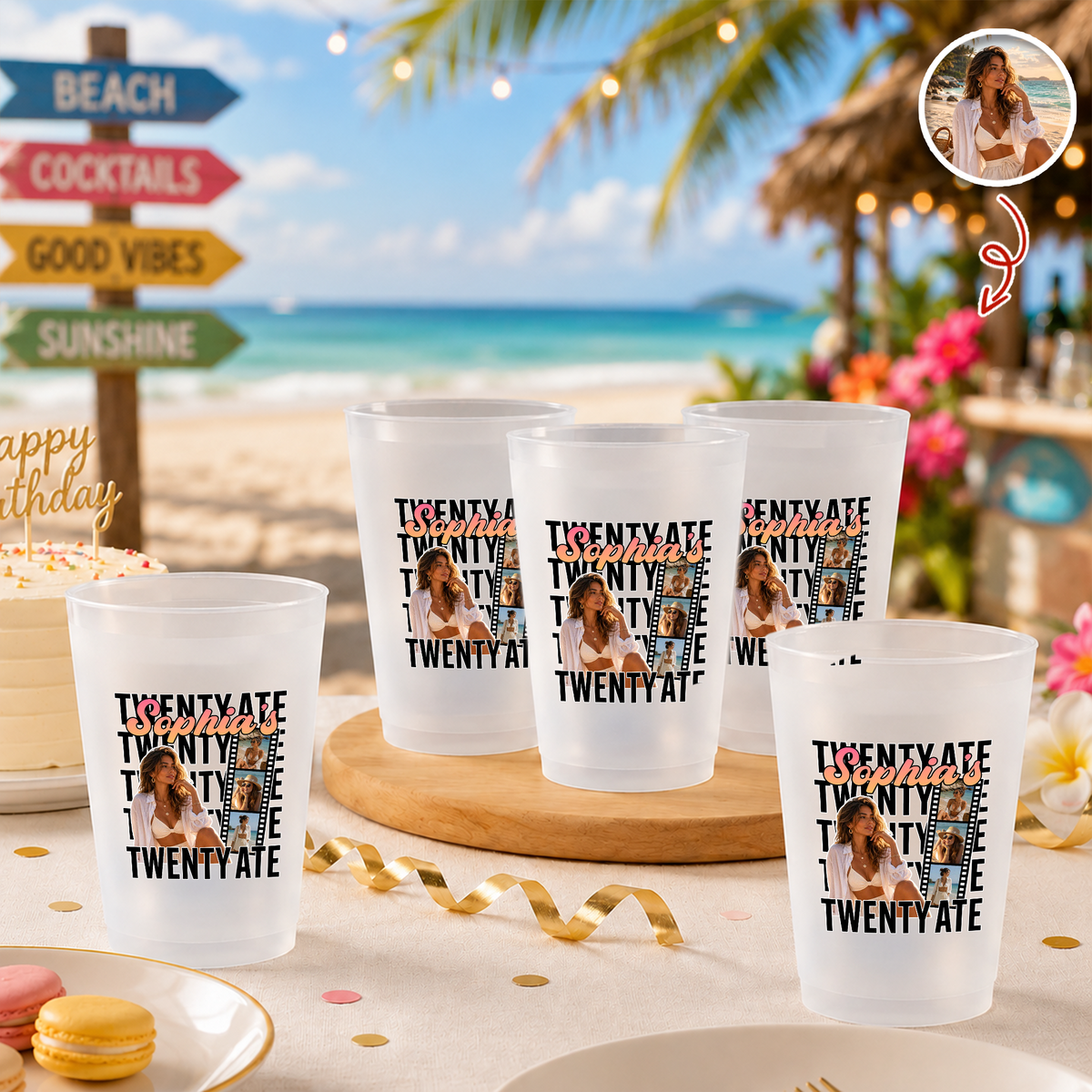 Custom Photo Birthday Party Cups For Birthday Party Favors TH10 170453