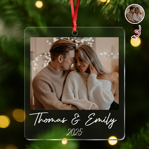 Custom Photo Acrylic Ornament Christmas Gift For Couple LM32 895767